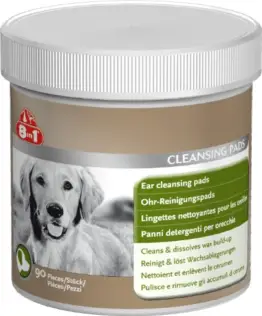 8in1 Ohren-Reinigungspads (speziell für die Ohrenhygiene bei Hunden entwickelt), wiederverschließbare Dose (1 x 90 Stück) - 1