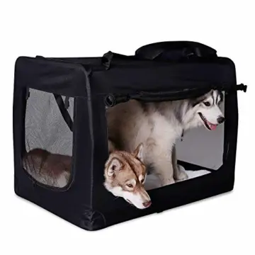 dibea Hundetransportbox Hundetasche Hundebox Faltbare Kleintiertasche Größe XXL Farbe Schwarz - 3