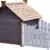 dobar 55016FSCe Outdoor-Hundehütte mit Spitzdach und seitlicher Veranda Comic-Design, FSC-Holz, 146, 3 x 90 x 96 cm, Grau - 3