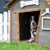 dobar 55016FSCe Outdoor-Hundehütte mit Spitzdach und seitlicher Veranda Comic-Design, FSC-Holz, 146, 3 x 90 x 96 cm, Grau - 6