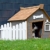 dobar 55016FSCe Outdoor-Hundehütte mit Spitzdach und seitlicher Veranda Comic-Design, FSC-Holz, 146, 3 x 90 x 96 cm, Grau - 8