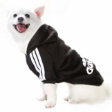 Eastlion Adidog Hund Pullover Welpen-T-Shirt Warm Pullover Mantel Pet Kleidung Bekleidung, Schwarz, Gr. XL - 1