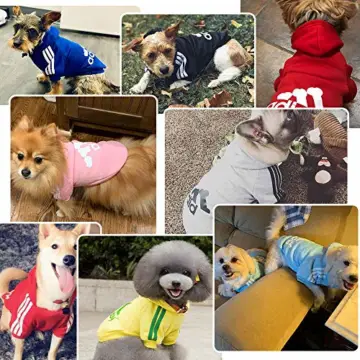 Eastlion Adidog Hund Pullover Welpen-T-Shirt Warm Pullover Mantel Pet Kleidung Bekleidung, Schwarz, Gr. XL - 3