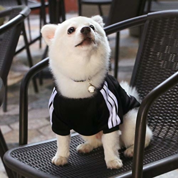 Eastlion Adidog Hund Pullover Welpen-T-Shirt Warm Pullover Mantel Pet Kleidung Bekleidung, Schwarz, Gr. XL - 5