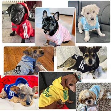 Eastlion Adidog Hund Pullover Welpen-T-Shirt Warm Pullover Mantel Pet Kleidung Bekleidung, Schwarz, Gr. XL - 7