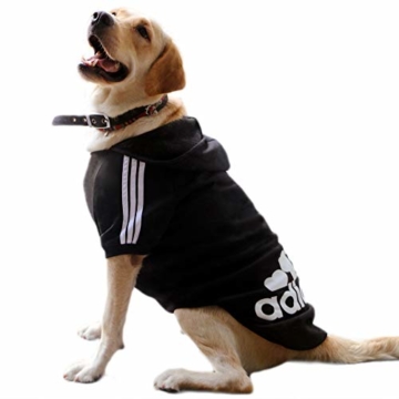 Eastlion adidog Hunde Warm Hoodies Mantel Kleidung Pullover Haustier Welpen T-Shirt Schwarz 4XL - 1