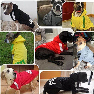 Eastlion adidog Hunde Warm Hoodies Mantel Kleidung Pullover Haustier Welpen T-Shirt Schwarz 4XL - 6