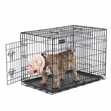 FEANDREA Hundekäfig, Hundebox, zusammenklappbar, 2 Türen (92,5 x 57,5 x 64 cm) - 7