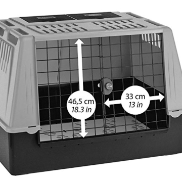 Ferplast Autotransportbox Atlas Car 100 für Hunde und Katzen – Tiertransportbox aus Kunststoff mit praktischer Zwei-Wege-Schiebetür und Zubehörfach - für Tiere bis zu 40 kg – Maße: 100 x 60 x 66cm - 12