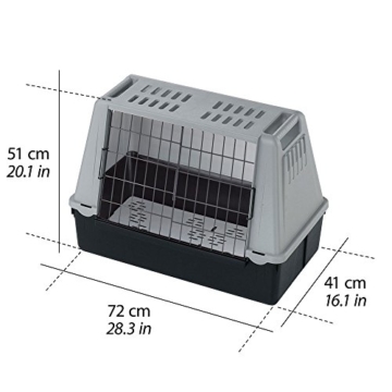 Ferplast Autotransportbox Atlas Car Mini für Hunde und Katzen – Tiertransportbox aus Kunststoff mit praktischer Zwei-Wege-Schiebetür - für Tiere bis zu 10 kg – Maße: 72 x 41 x 51cm - 8