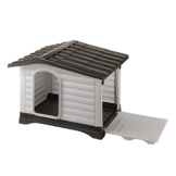 Ferplast Outdoor Hundehütte, Lodge für Hunde DOGVILLA 90 aus schlag- und UV-beständigem Thermoplast, mit zu öffnender Seitenwand - 1