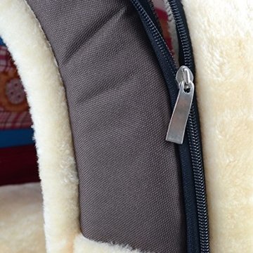 Freahap L,M,S Hundebett Katzenbett Hundehöhle Hundehütte Tragbar Outdoor/Indoor (L, Braun) - 4