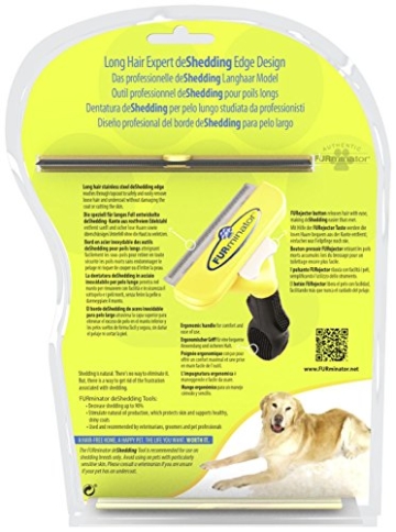 FURminator deShedding Hunde-Pflegewerkzeug zur Fellpflege - Hundebürste in Größe L zur gründlichen Entfernung von Unterwolle und losen Haaren - für langhaarige Hunde - 3