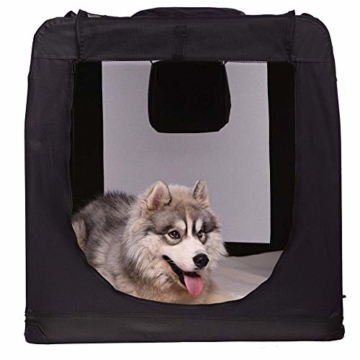 Hundetransportbox Hundetasche Hundebox faltbare Kleintiertasche Farbe Schwarz Größe XXXL - 2