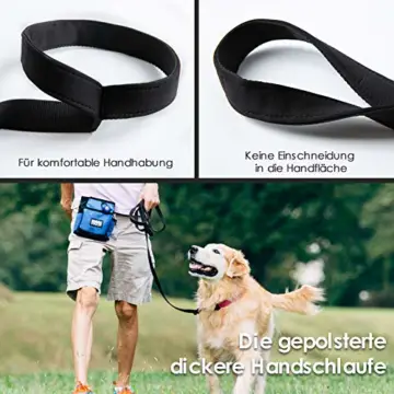 Looxmeer Schleppleine für Hunde, 20m Robuste Hundeleine Trainingsleine mit Aufbewahrungsbeutel, Handschlaufe und D-Karabiner, Schwarz - 7