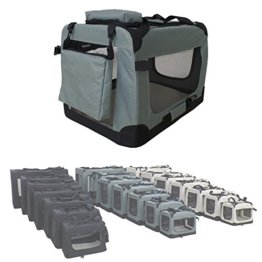 Petigi Faltbare Transportbox Hund Faltbox Transporttasche Hundetransportbox Katze Auto 7 Größen 5 Farben, Farbe:Grau, Größe:XXXL (100 x 65 x 70 cm) - 1