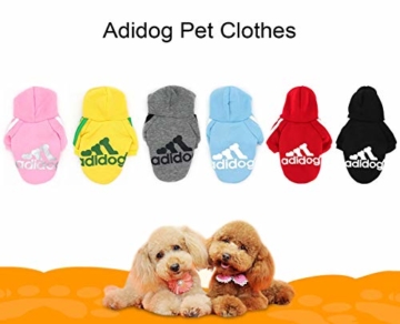 QiCheng&LYS Hundemantel Adidog Hund Hoodies Kleidung, Pet Puppy Katze Niedlicher Baumwoll Warm Hoodies Coat Pullover (M, blau) - 4