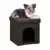 Relaxdays Hundebox Sitzhocker HBT 38 x 38 x 38 cm stabiler Sitzcube mit praktischer Tierhöhle für Hunde und Katze aus hochwertigem Kunstleder und Deckel zum Abnehmen für Ihren Wohnraum, braun - 1