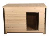 SAUERLAND Holz-Hundehütte mit 30 mm Isolierung und Flachdach, Eingang Längsseite - 1