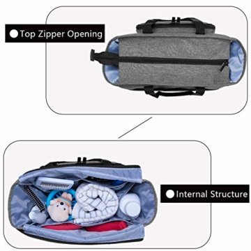 Teamoy Grooming Tasche für Hunde, Hundepflegeset Tasche für Hundepflegeknipser, Klauenpflege, Pflegebürste, Fellpflege Kamm, Shampoos und andere Haustierpflege Zubehörs, Grau - 2