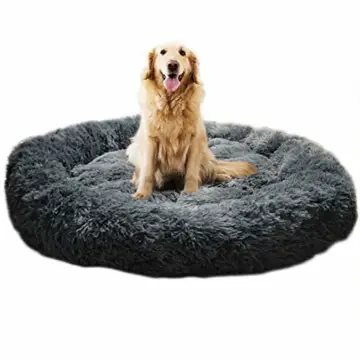 Telismei Flauschiges Deluxe-Hundebett, extra-groß, Sofa, waschbar, rundes Kissen, Haustierbett für große und extra-große Hunde - 2