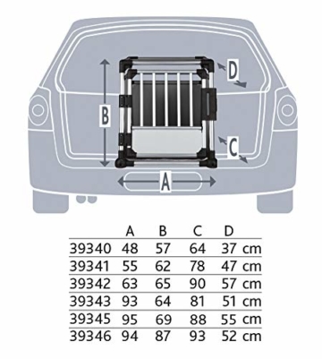 Trixie 39343 Transportbox, Aluminium, L: 93 × 64 × 81 cm, silber/hellgrau - 3
