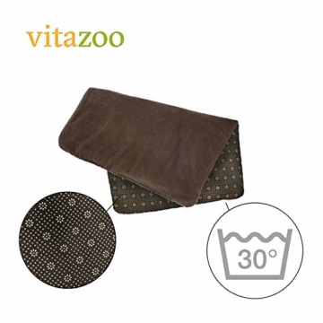 vitazoo Hundedecke, braun, isoliert und leicht gepolstert – sehr leicht,auch für Katzen, ideal zum Mitnehmen und Transportieren, rutschfeste Unterseite, 70cm x100cm - 3