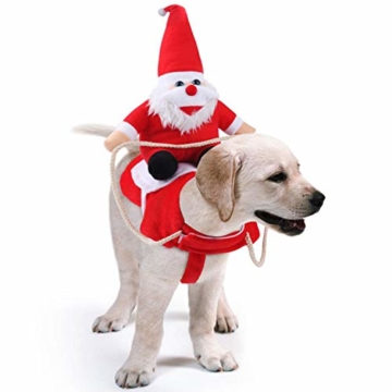 Yeswell Hundekostüm Weihnachten, Katze Hund Weihnachtskostüm, Weihnachtsmann Hundebekleidung Hundemantel, Justierbare Weihnachts Kostüm Jacken für Klein Mittel Groß Katze Hund, (S) - 1