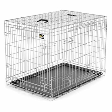 zoomundo XL Hundekäfig Transportkäfig Transportbox Tierkäfig Drahtkäfig Faltbarer Käfig aus Metall mit herausnehmbarer Kunststoffwanne - 1