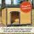 zooprinz wetterfeste Hundehütte Rex - aus massivem Holz und Dach zum Öffnen - perfekt für draußen - mit umweltfreundlicher Farbe gestrichen - 3 Größen zur Wahl (Braun, Größe XL) - 6
