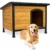 zooprinz wetterfeste Hundehütte Rex - aus massivem Holz und Dach zum Öffnen - perfekt für draußen - mit umweltfreundlicher Farbe gestrichen - 3 Größen zur Wahl (Braun, Größe XL) - 1
